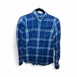J. Crew Navy and White Plaid Casual Shirt
